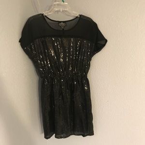 Babydoll Short Black Sequin Dress